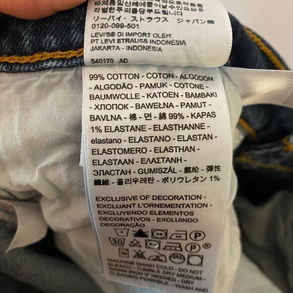 Levi's Premium Wedgie Straight Button Fly Dark Wash Jeans Frayed Women's size 30 - Picture 12 of 13